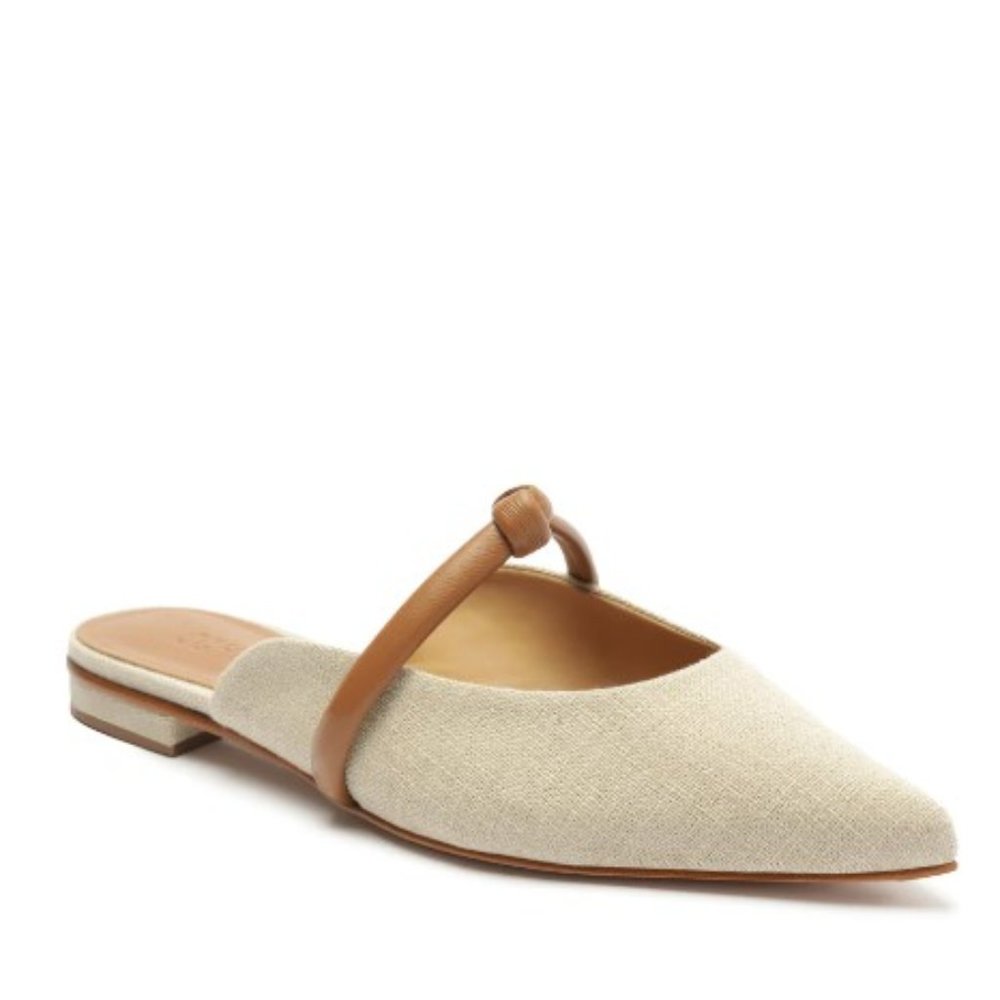 SCHUTZ Pearl Casual Linen Fabric Flat